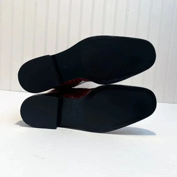 RARE Brock Collection Croc-Effect Cognac Leather Western Designer Riding Boots - Picture 8 of 12